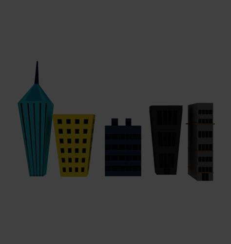 Low Poly Cartoony Skyscrapers Pack preview image